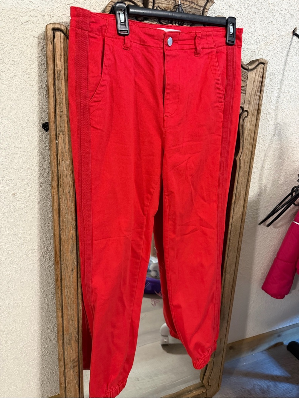 Women’s Red Chino Jogger Pants